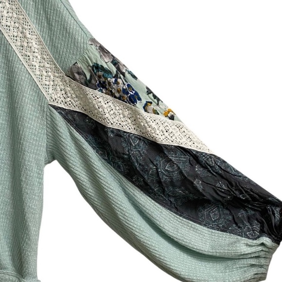 Free People Mint Green Lightweight Waffle Knit Top - Picture 10 of 10